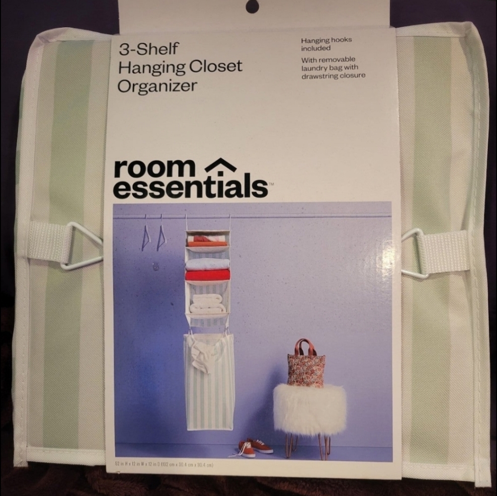 3-shelf hanging closet organizer